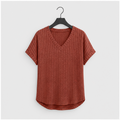 Womens Spring Tops 2026 Summer Dressy Casual Blouses Short Sleeve Cute V Neck Sweater Shirts Fashion Vacation Clothes - front
