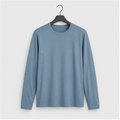 Men's Ultra Soft Bamboo Viscose Long Sleeve T-Shirt Crew Neck Comfy Lightweight Casual Pajama Lounge Shirt - front view