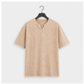 T Shirts for Men Women Vintage Wash 100% Cotton V Neck Drop Shoulder Tee Tops - front view