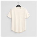 Men's Curved Hem Slub T-Shirt, Embroidered Script - front view