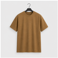 Men's Heavy Weight Crew Neck 100% Cotton T-Shirt - 250g/m2 Thick Distressed Washed T-Shirts for Men - front view