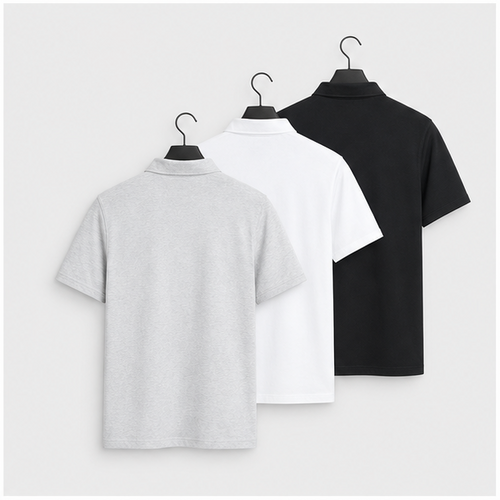 Dress Polo Shirts for Men 3 Pack - Polo Shirts for Men Short Sleeve - UPF 50+ Golf Polos - back view